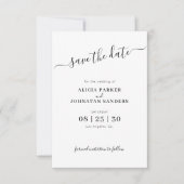 QR code foto elegante zwart wit eenvoudige bruilof Save The Date (Voorkant)