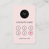 QR Code Foto Logo Modern Loyalty Blush Roze Contactkaartje (Achterkant)