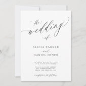 QR-code foto moderne, elegante bruiloft Kaart (Voorkant)