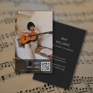 QR Code Foto Muziekleraar Zanger Liedschrijver Visitekaartje