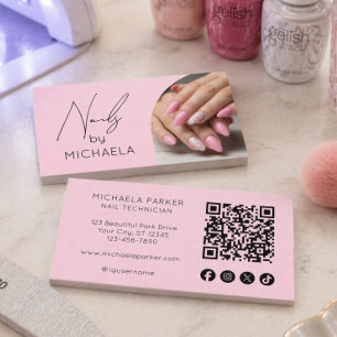 QR Code Foto Nagel Specialist Artiest Typografie Visitekaartje