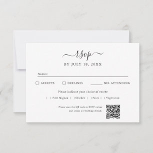QR-code foto off white RSVP Kaartje
