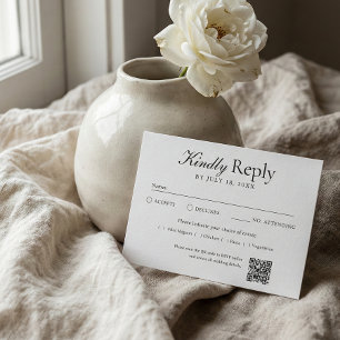 QR Code Foto Off White RSVP Kaartje