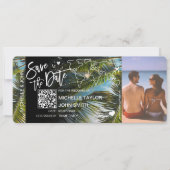 QR Code Foto Save the Date Boordpas Uitnodiging (Voorkant)