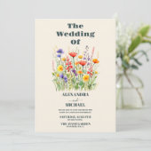 QR Code Foto Wildflower Bruiloft Boho Land Kaart (Staand voorkant)