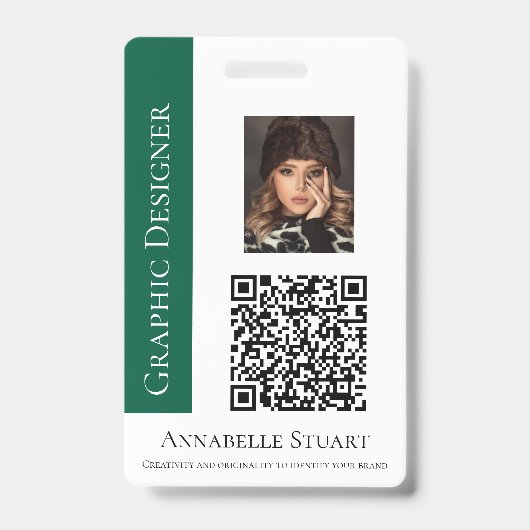 QR code Foto Zakelijke Onderneming Groot Badge (Voorzijde)