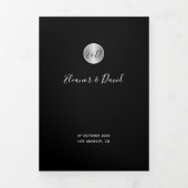 QR CODE foto zwart zilver alles in één bruiloft Drieluik Aankondiging (Cover)