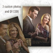 QR CODE-fotobedekking gouden kalligrafie bruiloft Kaart