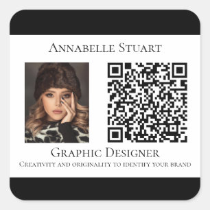QR-code Fotobedrijf Bedrijf Vierkante Sticker