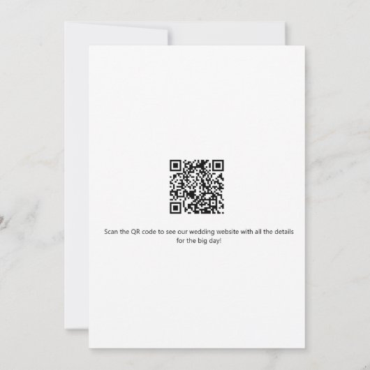 QR Code Fotobruiloft Opslaan van de datum Kaart (Achterkant)