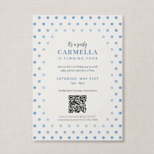 QR Code Frans Blauw Stip Verjaardag Kaart