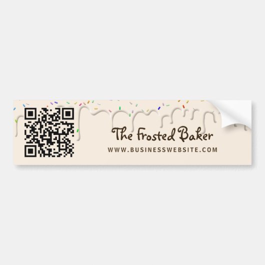 QR Code Frosting Bakery Business Bumpersticker (Voorkant)