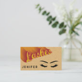 QR code Funky retro pastel wimpers na verzorging Visitekaartje (Staand voorkant)