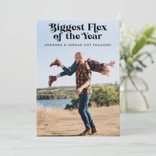 QR Code Funny Fiançailles photo Faire-part (Debout devant)