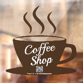 QR-code: gebarentaal koffiewinkel, café-vensterver Raamsticker (Vel 2)