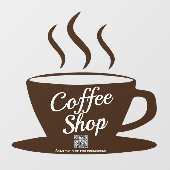 QR-code: gebarentaal koffiewinkel, café-vensterver Raamsticker (Vel)