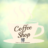 QR-code: gebarentaal koffiewinkel, café-vensterver Raamsticker (Vel 3)