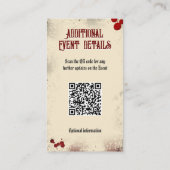 QR Code Gebeurtenis Details  Dracula Halloween Informatiekaartje (Achterkant)