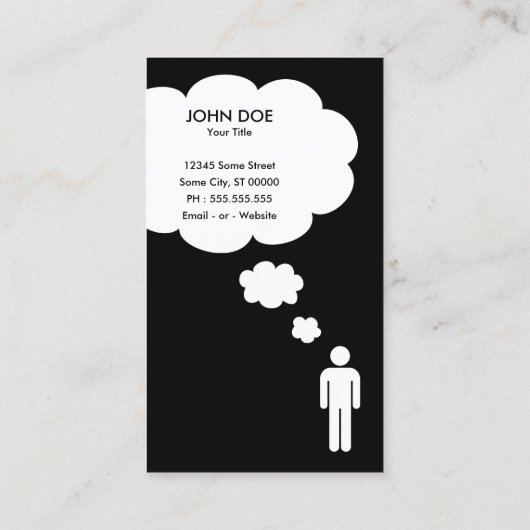 QR-code gedachtenbubbel Visitekaartje (Achterkant)