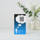 qr code gedachtenbubble (mannetjesstokfiguur) visitekaartje (Staand voorkant)