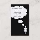 qr code gedachtenbubble (vrouw stick figuur) visitekaartje (Achterkant)