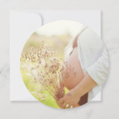 QR-code Genderneutraal hout Uniek Baby shower Save The Date (Achterkant)