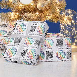 QR Code Generator & Business Logo Modern Promo Cadeaupapier