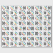 QR Code Generator & Business Logo Modern Promo Cadeaupapier (Vlak)