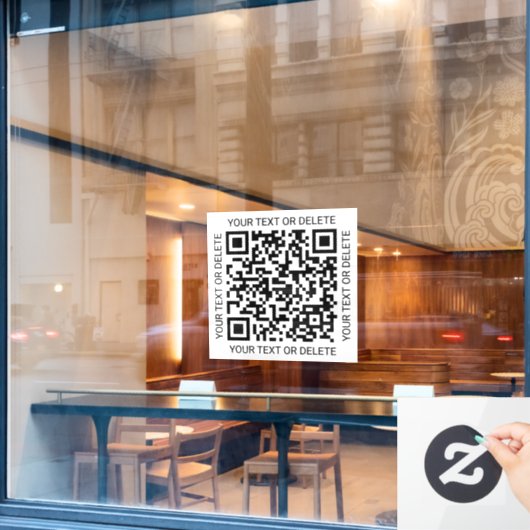 QR Code Generator Eenvoudig Modern Zwart-wit Raamsticker (Cafe Raam)
