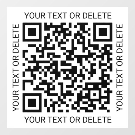 QR Code Generator Eenvoudig Modern Zwart-wit Raamsticker (Vel)