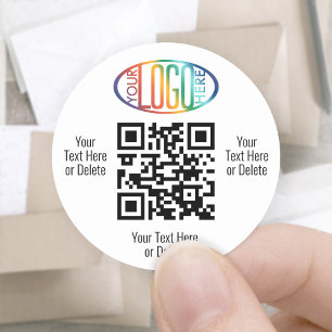 QR Code Generator en uw Logo Business Promotional Ronde Sticker