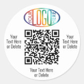 QR Code Generator en uw Logo Business Promotional Ronde Sticker (Voorkant)