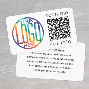 QR Code Generator & Logo Modern Minimalistisch Wit Visitekaartje