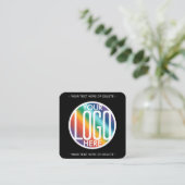 QR Code Generator & Logo Modern Minimalistisch Zwa Vierkante Visitekaartje (Staand voorkant)