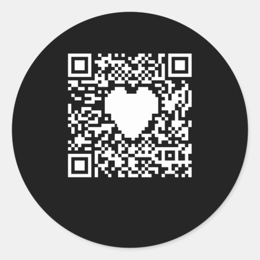 QR code generator met een hart Ronde Sticker (Voorkant)