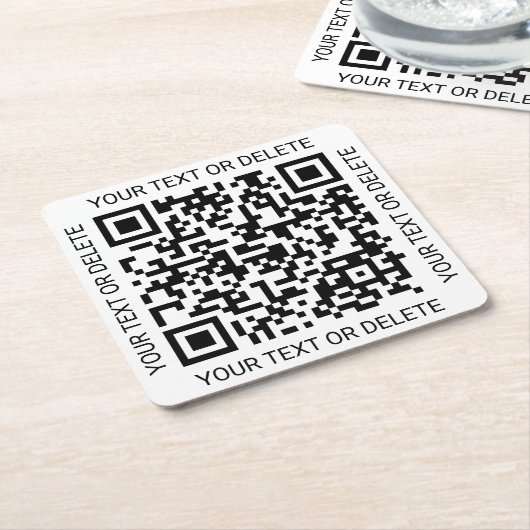QR Code Generator Moderne Bedrijfspromotie Vierkante Kartonnen Onderzetter (Schuin)