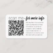 QR Code Generator Moderne minimalistische witte sc Visitekaartje (Voorkant)
