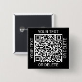QR Code Generator Promotionele website Modern Zwar Vierkante Button 5,1 Cm (Voorkant /achterkant)