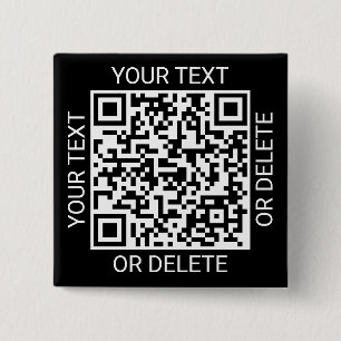 QR Code Generator Promotionele Website Modern Zwar Vierkante Button 5,1 Cm