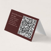 QR Code Gevouwen Visitekaartje Floral Burgandy (Achterkant)