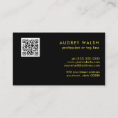 QR CODE Glam Glitter Gold Fuchsia Leopard print Visitekaartje (Achterkant)
