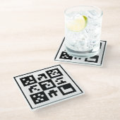 qr-code glazen onderzetter (Schuin)