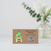 QR Code Gnome Hometown Bakery Light Brown Visitekaartje (Staand voorkant)