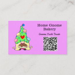 QR Code Gnome Hometown Bakery Light Paars Visitekaartje