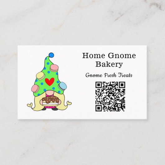 QR Code gnome Hometown Bakery White Visitekaartje (Voorkant)