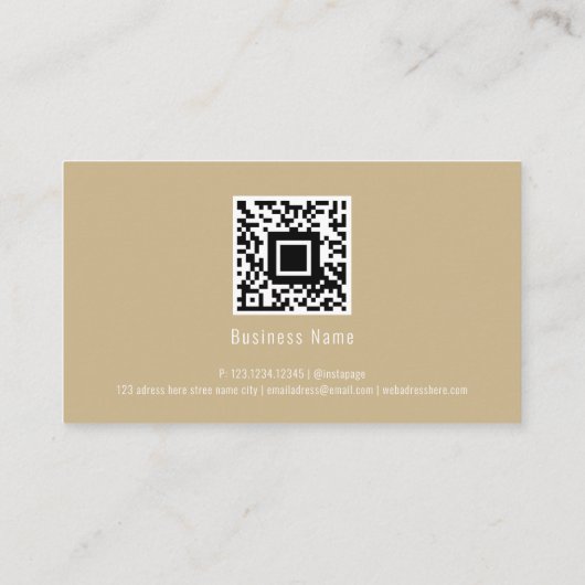 QR-code Gold Brush Makeup kunstenaar modern wit Visitekaartje (Achterkant)