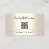 QR-code Gold Cupcake bakkerij gebak Glitter-schijv Visitekaartje (Achterkant)