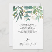 QR Code Gold Eucalyptus Berries Faire-part de mari (Dos)