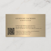 QR CODE Gold glitter modern make-up artiest Visitekaartje (Achterkant)