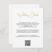 QR Code Gold Handwrited Script Weduwdetails Informatiekaartje (Voorkant / Achterkant)